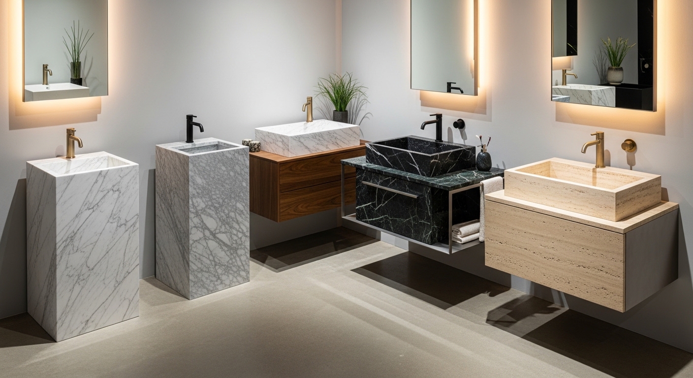 أشكال مغاسل رخام جديدة