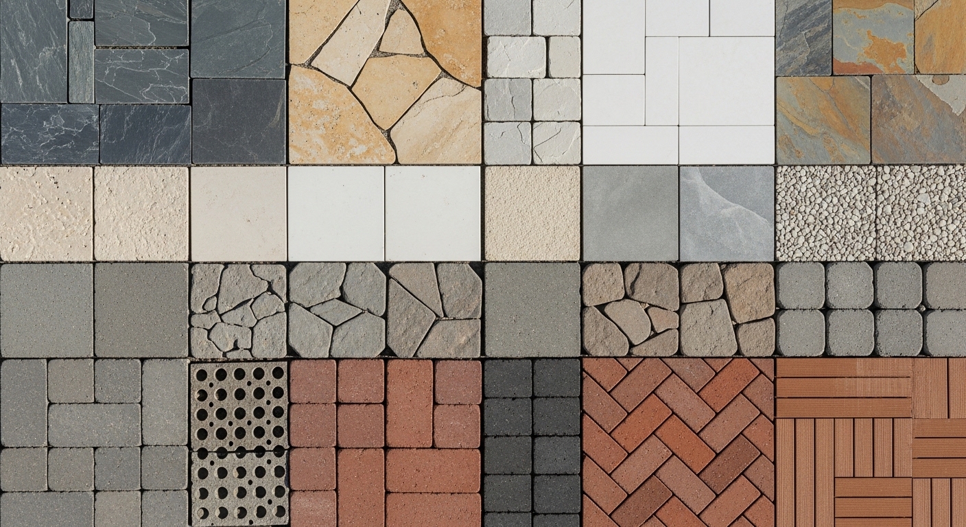 انواع بلاط الحوش