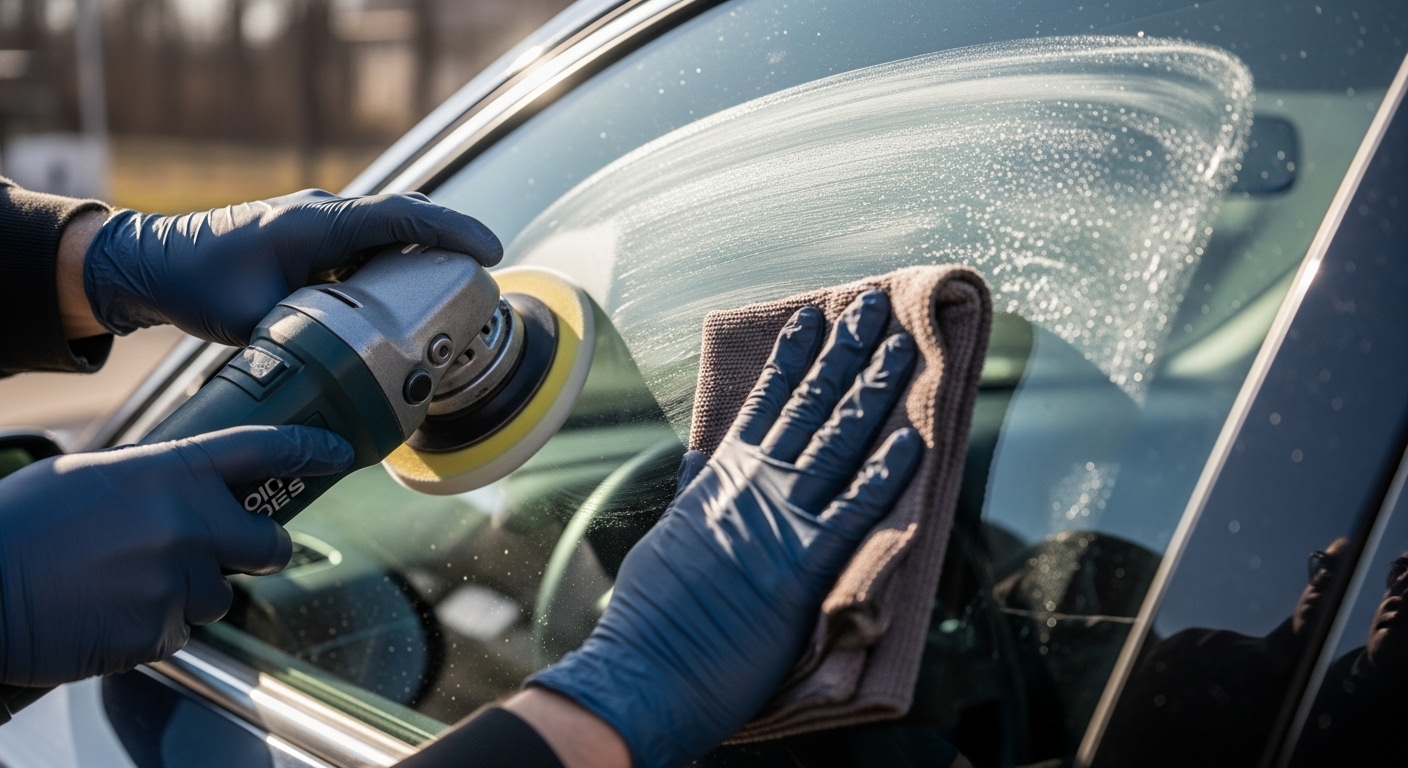 تلميع زجاج السيارة