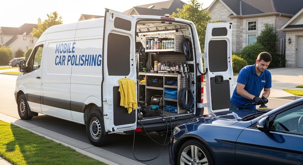 تلميع سيارات متنقل: دليلك الشامل للحصول على لمعان الوكالة عند باب بيتك