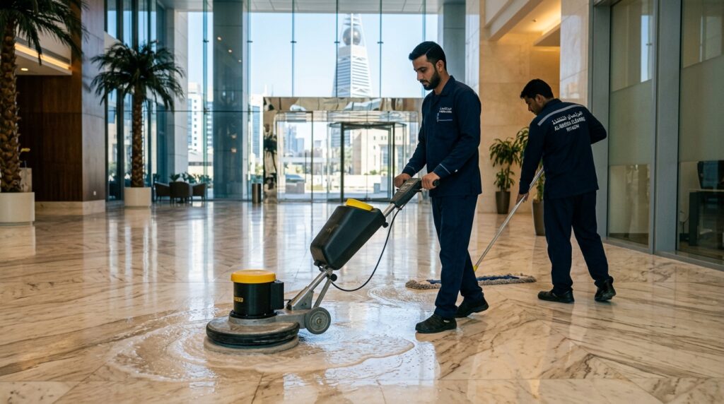 جلي وتلميع الرخام بالرياض: الدليل الشامل لإعادة البريق والفخامة لأرضيات منزلك